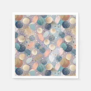 Elegante Glitter Dot & Brushstroke Abstract Servet