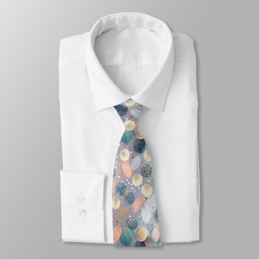 Elegante Glitter Dot & Brushstroke Abstract Stropdas (Gebonden)