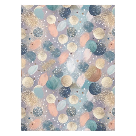 Elegante Glitter Dot & Brushstroke Abstract Tafelkleed (Voorkant)