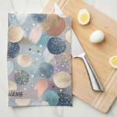 Elegante Glitter Dot & Brushstroke Abstract Theedoek (Quarter Fold)