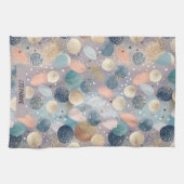 Elegante Glitter Dot & Brushstroke Abstract Theedoek (Horizontaal)