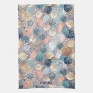 Elegante Glitter Dot & Brushstroke Abstract Theedoek