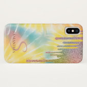 Elegante Glitter Druppels, Regenboog Tie Dye Case-Mate iPhone Case (Achterkant (horizontaal))