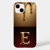 💎 Elegante Glitter E Monogram Drip Luxe Case-Mate iPhone Case (Achterkant)