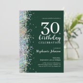 Elegante Glitter Emerald Green 30e verjaardag Kaart (Staand voorkant)