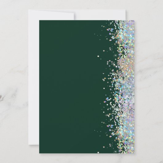 Elegante Glitter Emerald Green 40e verjaardag Kaart (Achterkant)