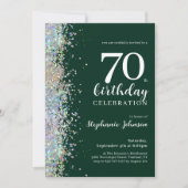 Elegante Glitter Emerald Green 70e verjaardag Kaart (Voorkant)
