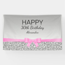 Elegante glitter en roze lint verjaardag