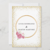 Elegante Glitter Floral Goud Spaans Nuestra Boda Kaart (Achterkant)