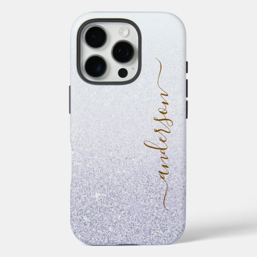 Elegante Glitter gemarkeerde naam Case-Mate iPhone Case (Achterkant)