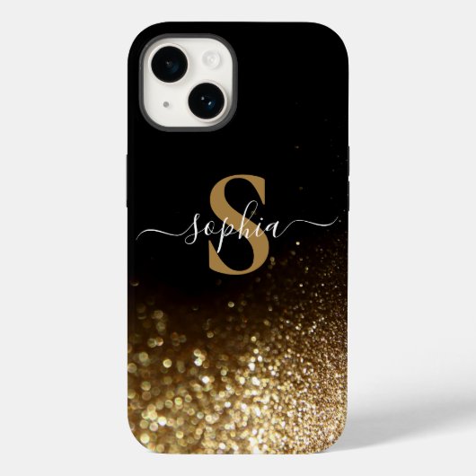 Elegante Glitter gemerkt naam Case-Mate iPhone Case (Achterkant)