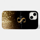 Elegante Glitter gemerkt naam Case-Mate iPhone Case (Achterkant (horizontaal))