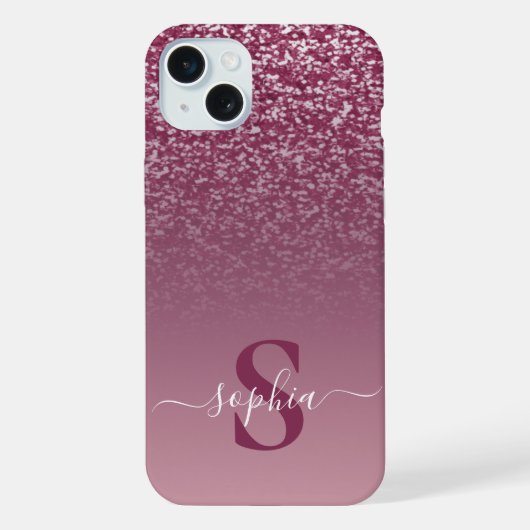 Elegante Glitter gemerkt naam iPhone Hoesje (Achterkant)