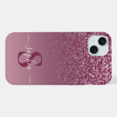 Elegante Glitter gemerkt naam iPhone Hoesje (Achterkant horizontaal)