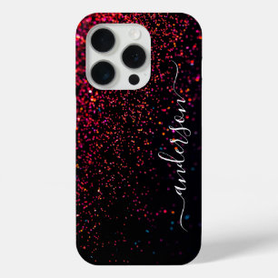 Elegante Glitter gemerkte Naam iPhone 15 Pro Case