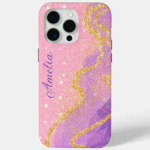 Elegante Glitter gemerkte Naam iPhone 15 Pro Max Hoesje