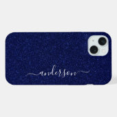 Elegante Glitter gemerkte Naam iPhone Hoesje (Achterkant horizontaal)