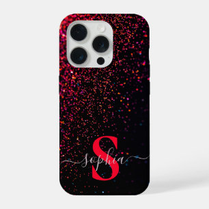 Elegante Glitter gemerkte Naam iPhone 15 Pro Case