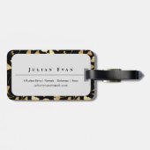 Elegante Glitter Ginkgo Gold Leaf Foliage Bagagelabel (Achterkant horizontaal)