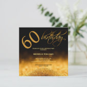 Elegante Glitter Goud Calligraphy Verjaardag (Staand voorkant)