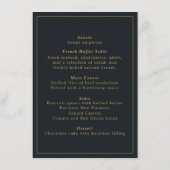 Elegante glitter Goud en Zwart bruiloft Menu Kaart (Achterkant)
