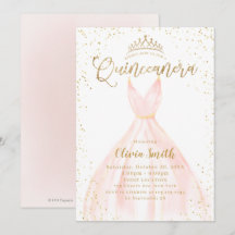 Elegante glitter goud & roze Assepoester Quinceañe