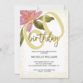 Elegante Glitter Goud Waterverf Bloem Chic Kaart