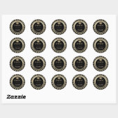 Elegante Glitter Gouden Afstudeerhoed,Confetti Ronde Sticker (Vel)