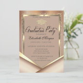 Elegante Glitter Gouden Frame Diamanten Afstuderen Kaart (Staand voorkant)