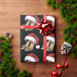 Elegante Glitter gouden hak schoenen Kerstman Hoed Cadeaupapier