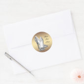 Elegante Glitter Gouden Hoge Hak Schoen Stickers (Envelop)