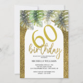 Elegante Glitter Gouden Palm Kalligrafie Kaart (Voorkant)