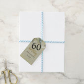 Elegante Glitter Gouden Palm Kalligrafie Verjaarda Cadeaulabel (Met Touw)
