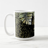 Elegante Glitter Gouden Palm Kalligrafie Verjaarda Koffiemok (Links)