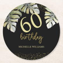 Elegante Glitter Gouden Palm Kalligrafie Verjaarda