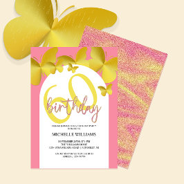 Elegante Glitter Gouden Vlinder Calligrafie  Kaart