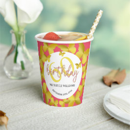 Elegante Glitter Gouden Vlinder Calligrafie  Papieren Bekers
