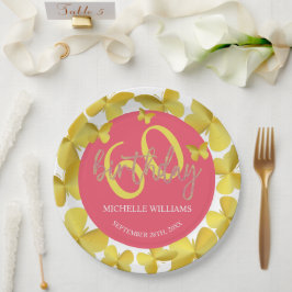 Elegante Glitter Gouden Vlinder Calligrafie  Papieren Bordje