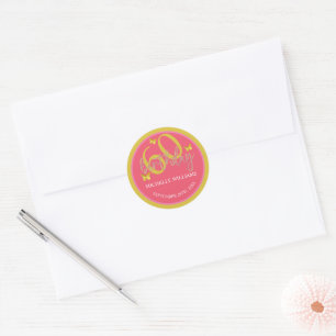 Elegante Glitter Gouden Vlinder Calligrafie Ronde Sticker