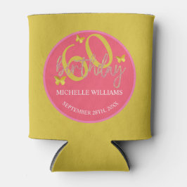 Elegante Glitter Gouden Vlinder Kalligrafie Blikjeskoeler