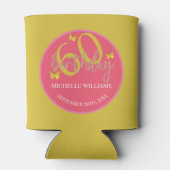 Elegante Glitter Gouden Vlinder Kalligrafie Blikjeskoeler (Achterkant)