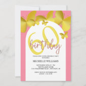 Elegante Glitter Gouden Vlinder Kalligrafie Kaart (Voorkant)