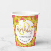 Elegante Glitter Gouden Vlinder Kalligrafie Papieren Bekers (Voorkant)