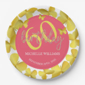 Elegante Glitter Gouden Vlinder Kalligrafie Papieren Bordje (Voorkant)