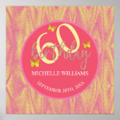 Elegante Glitter Gouden Vlinder Kalligrafie Poster (Voorkant)