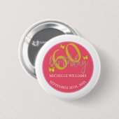 Elegante Glitter Gouden Vlinder Kalligrafie Ronde Button 5,7 Cm (Voorkant /achterkant)