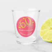 Elegante Glitter Gouden Vlinder Kalligrafie Shot Glas (Voorkant)