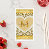 Elegante Glitter Hart Beginletter & Naam Servet (Insitu)