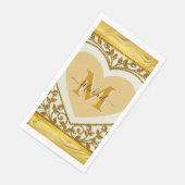 Elegante Glitter Hart Beginletter & Naam Servet (Hoek)