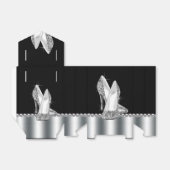 Elegante glitter hoge hak schoen bedankdoosjes (Uitgevouwen)
